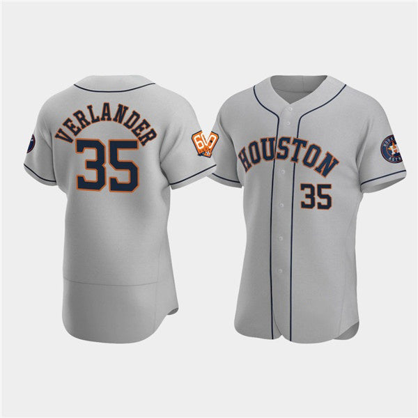 Houston Astros #35 Justin Verlander Gray Tomch 60th Anniversary Flex Base Stitched Jersey