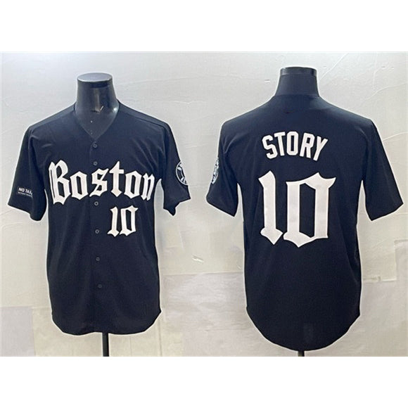 Boston Red Sox #10 Trevor Story Black Thaam Gothic Vapor Limited Stitched Jersey