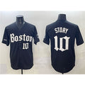 Boston Red Sox #10 Trevor Story Black Thaam Gothic Vapor Limited Stitched Jersey