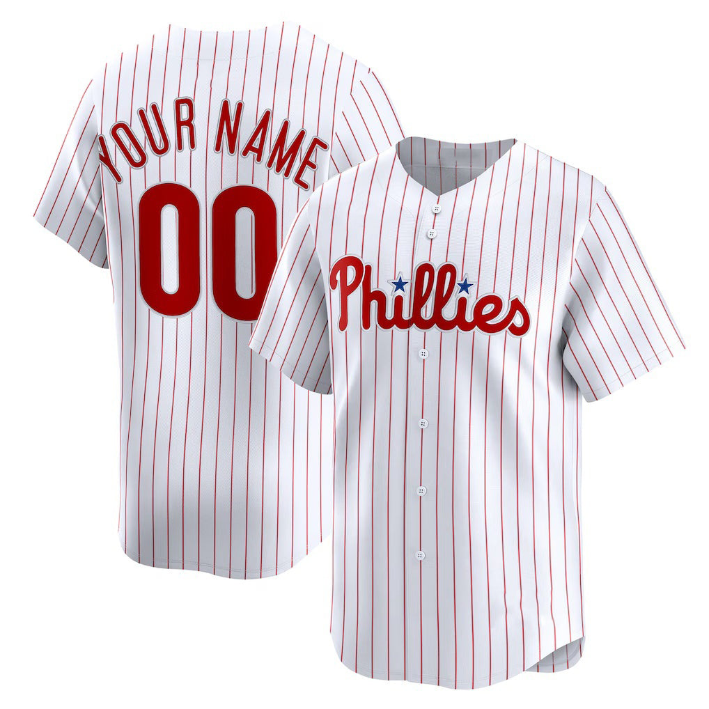 Custom Philadelphia Phillies White Tomch HHome Limited Jersey