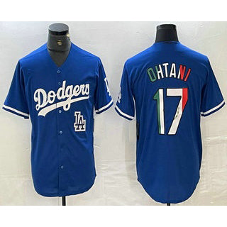 Los Angeles Dodgers #17 Shohei Ohtani Mexico Blue Thaam Cool Base Stitched Jersey 2