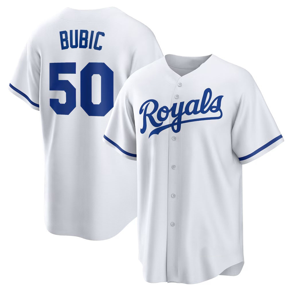 Kansas City Royals #50 Kris Bubic Tomch White Home Replica Jersey