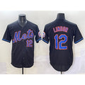 New York Mets #12 Francisco Lindor Black Tomch Alternate Limited Stitched Jersey