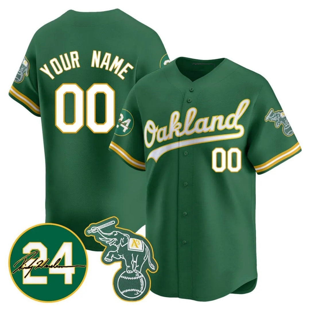 Custom Oakland Athletics Green Tomch Jersey - Personalized
