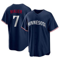 Minnesota Twins #7 Joe Mauer Player Navy TomchReplica Alternate Home Stitched Jerseys