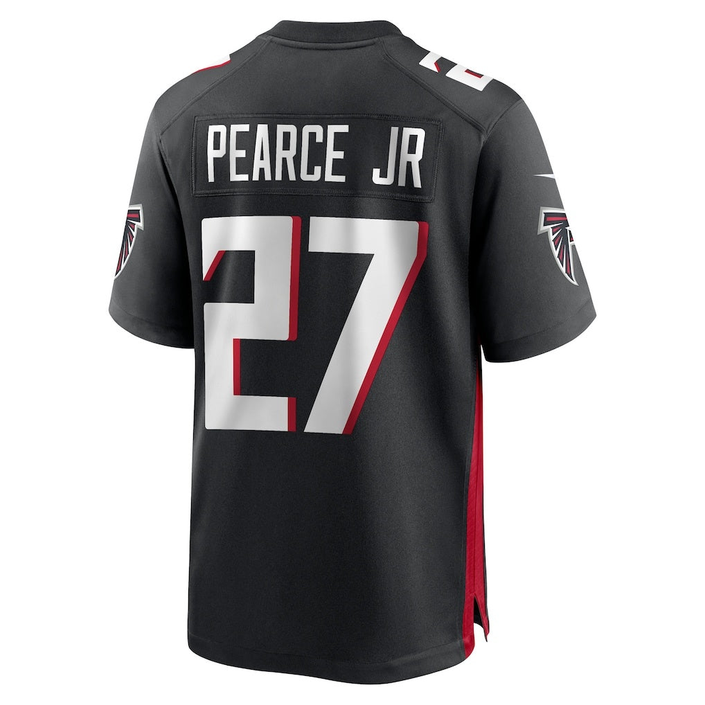 A.Falcons #27 James Pearce Jr. Black Tomch 2025 active First Round Pick Game Player Jersey