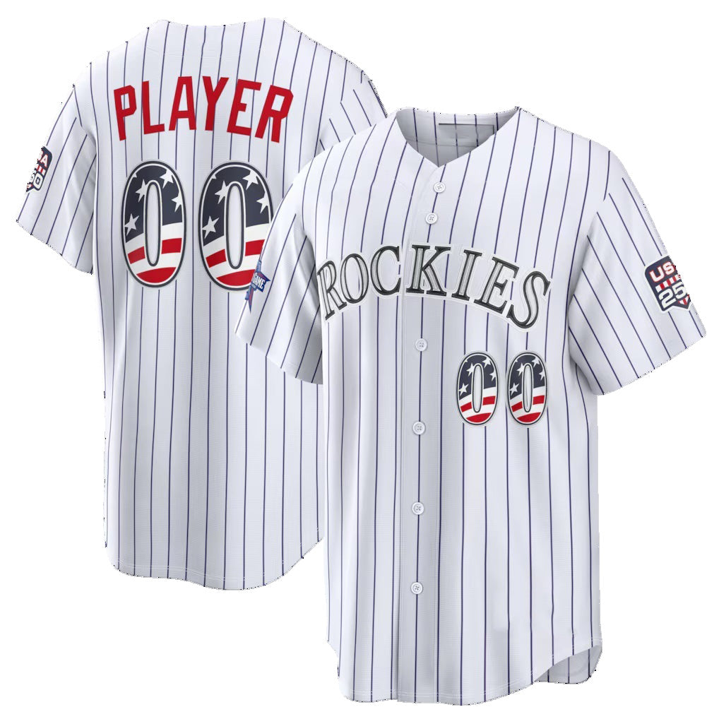 Custom Colorado Rockies 2026 All-Star Edition Stars & Stripes White Tomch Stadium Pick-A-Player Jersey