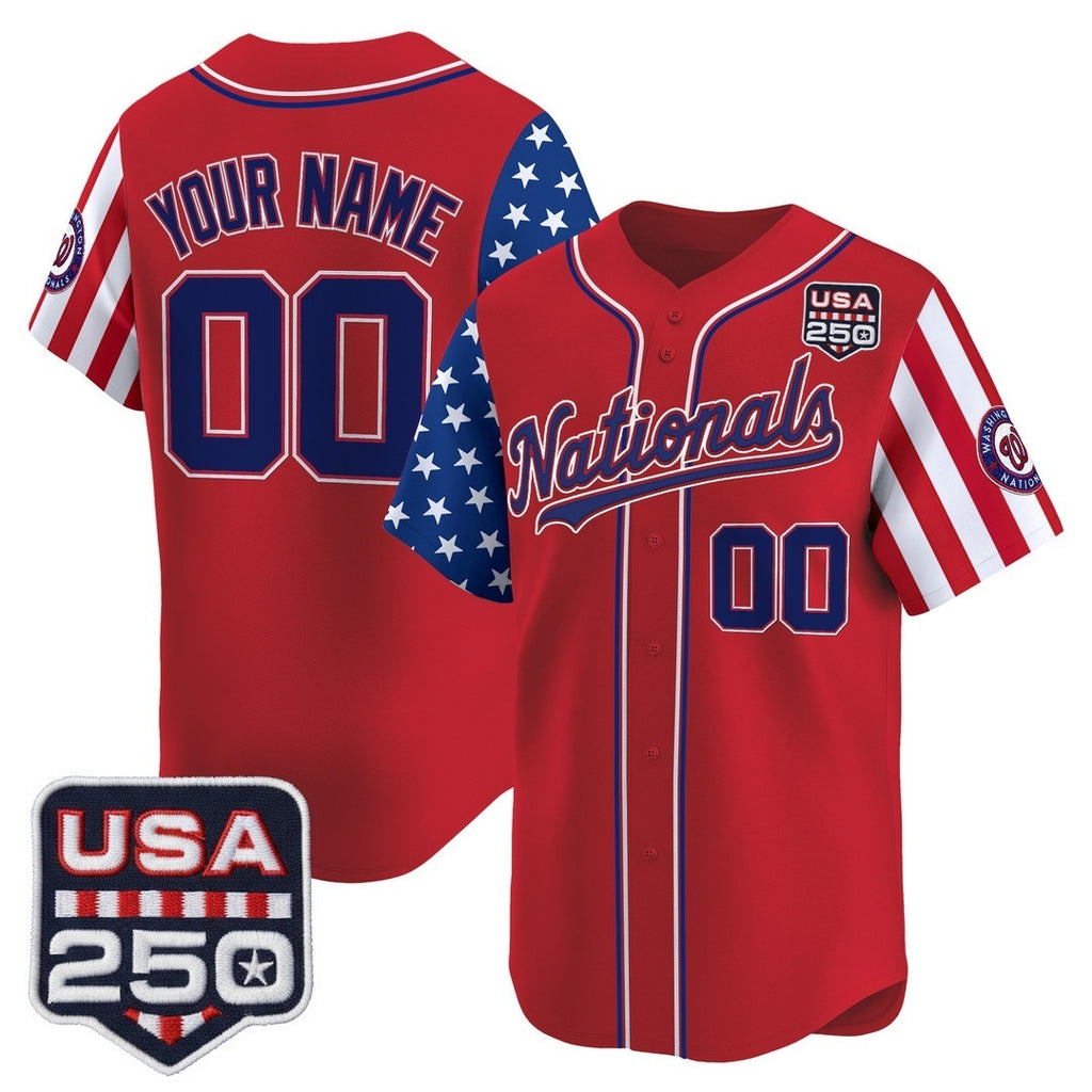 Custom Washington Nationals America 250 Edition Vapor Premier Limited Red Tomch Stitched Jerseys