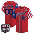 Custom Washington Nationals America 250 Edition Vapor Premier Limited Red Tomch Stitched Jerseys
