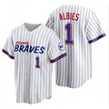 Atlanta Braves #1 Ozzie Albies White Thaam 2021 City Connect Stitched Jersey