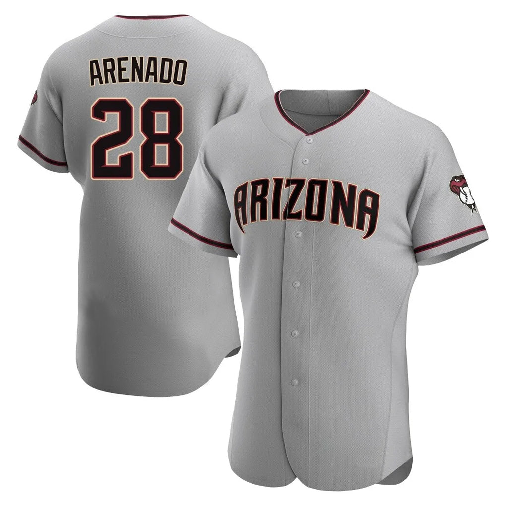 Arizona Diamondbacks #28 Nolan Arenado Player Gray Tomch Road Limited Elite Home Game Stitched Jerseys