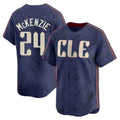 Cleveland Guardians #24 Triston McKenzie Player Navy Tomch City Connect Limited Home Stitched Jerseys