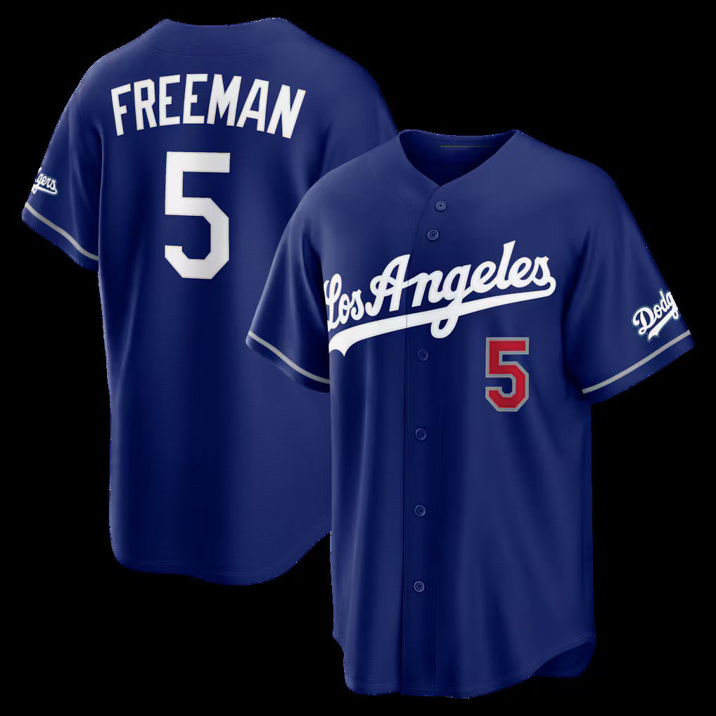 Los Angeles Dodgers #5 Freddie Freeman Royal Thaam Alternate Stadium Jersey