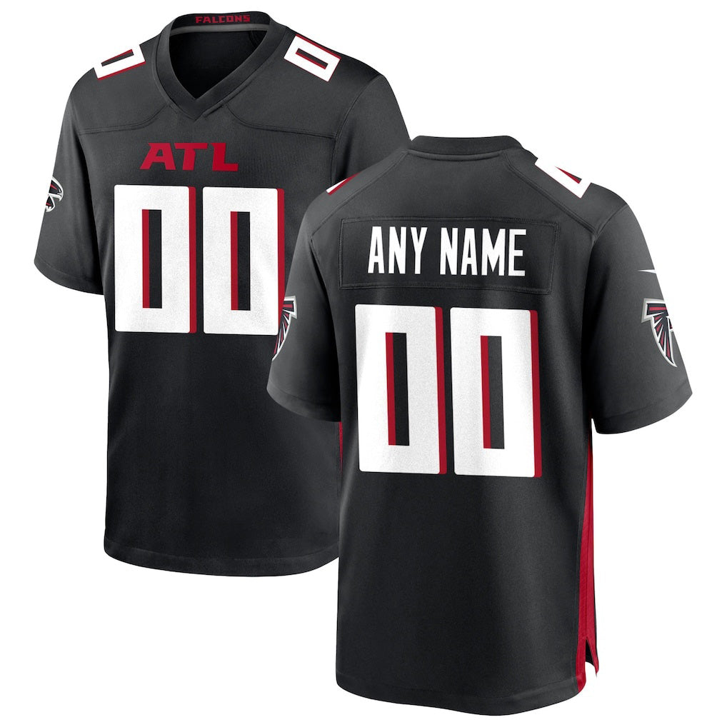 Custom A.Falcons Black Tomch Game Jersey