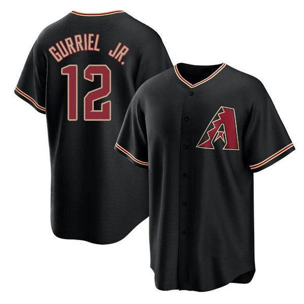 Arizona Diamondbacks #12 Lourdes Gurriel Jr. Black Tomch Cool Base Stitched Jersey
