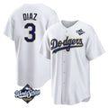 Los Angeles Dodgers #3 Edwin D¨ªaz Player Gold White Tomch World Series 2026 Collection Stadium Game Stitched Jerseys