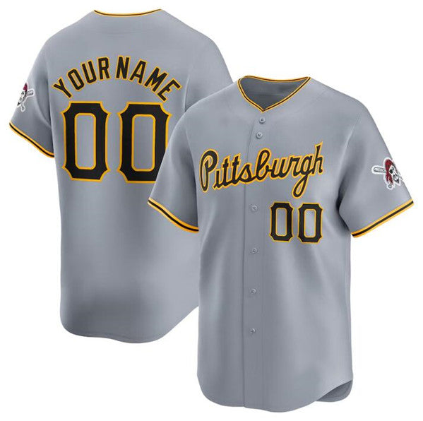 Custom Pittsburgh Pirates Active Player Gray Tomch Away Limited Stitched Jersey