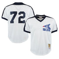 Chicago White Sox #72 Carlton Fisk Player White Tomch Mitchell & Ness Cooperstown Collection Mesh Game Stitched Jerseys