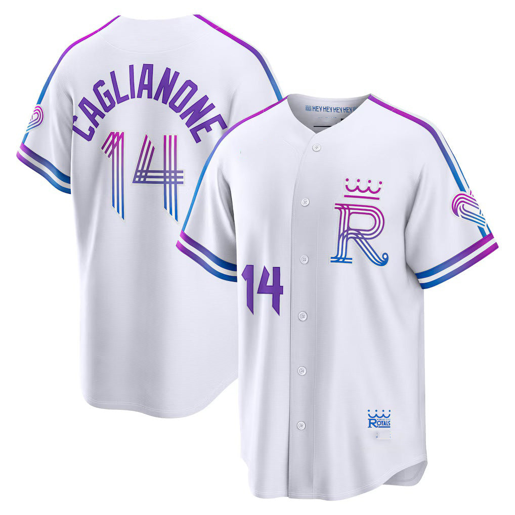 Kansas City Royals #14 Jac Caglianone White Thaam 2026 City Connect Stadium Jersey