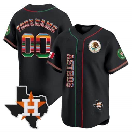 Custom Houston Astros Mexico Vapor Premier Limited Jersey V4 ¨C Black Tomch