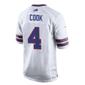 B.Bills #4 James Cook White Tomch Team Game Jersey