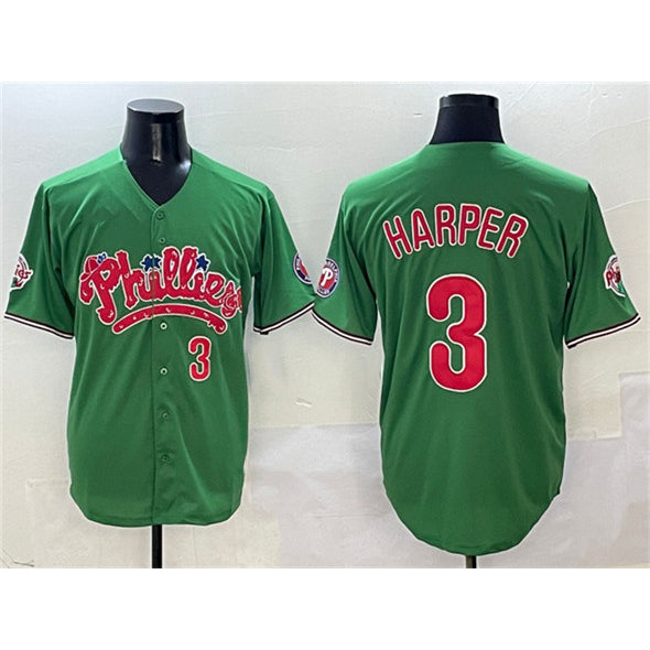 Philadelphia Phillies #3 Bryce Harper Green Tomch Phanatic Limited Stitched Jersey